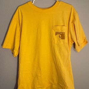 Carhartt Tshirt Large Graphic Tee Yellow Workwear Relaxed Fit Cowboy Farm